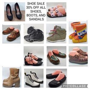 All shoes sandals and boots are on sale 10% off
